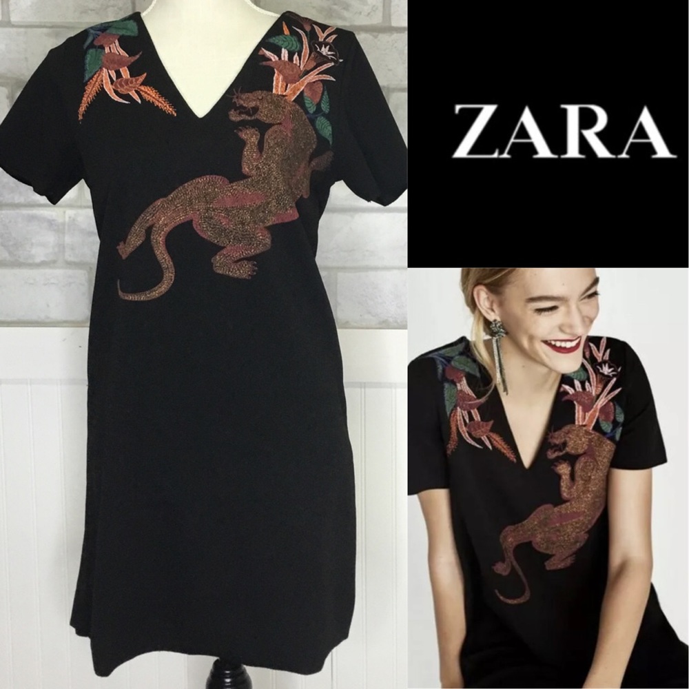Zara Jaguar print shift dress
